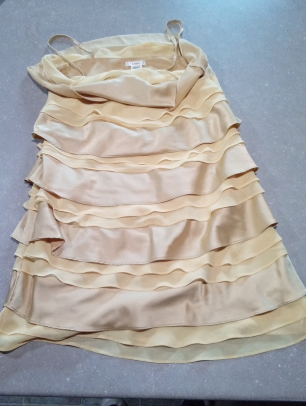 Esley Pale Yellow Layered Ruffle Mini Skirt